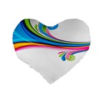 Colored Lines Rainbow Standard 16  Premium Heart Shape Cushions Back