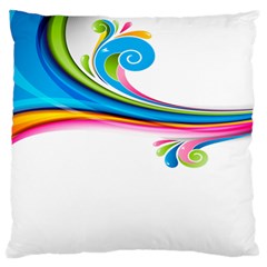 Colored Lines Rainbow Large Flano Cushion Case (two Sides) by Mariart