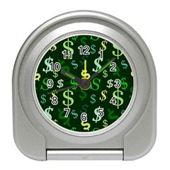 Money Us Dollar Green Travel Alarm Clocks by Mariart