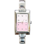 Love Polka Dot White Pink Line Rectangle Italian Charm Watch Front