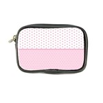 Love Polka Dot White Pink Line Coin Purse Front