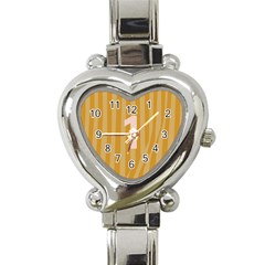 Number 1 Line Vertical Yellow Pink Orange Wave Chevron Heart Italian Charm Watch by Mariart