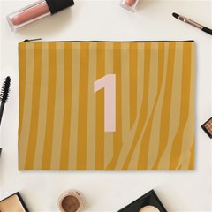 Number 1 Line Vertical Yellow Pink Orange Wave Chevron Cosmetic Bag (xl) by Mariart