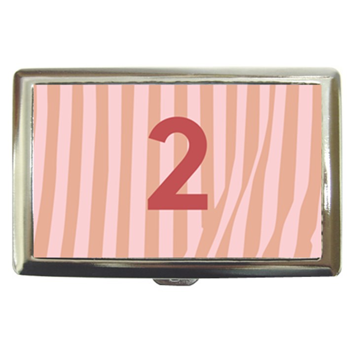 Number 2 Line Vertical Red Pink Wave Chevron Cigarette Money Cases