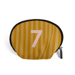 Number 7 Line Vertical Yellow Pink Orange Wave Chevron Accessory Pouches (small)  by Mariart