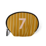 Number 7 Line Vertical Yellow Pink Orange Wave Chevron Accessory Pouches (Small)  Back