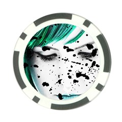 Beauty Woman Close Up Artistic Portrait Poker Chip Card Guard by dflcprints