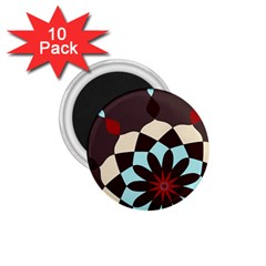 Red And Black Flower Pattern 1 75  Magnets (10 Pack)  by digitaldivadesigns