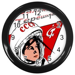 Valentina Tereshkova Wall Clocks (black) by Valentinaart