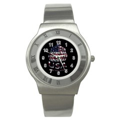 Usa Bowling  Stainless Steel Watch by Valentinaart