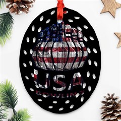 Usa Bowling  Ornament (oval Filigree) by Valentinaart