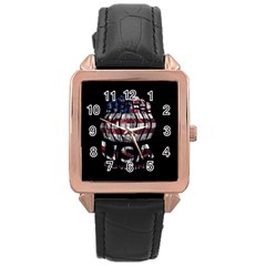 Usa Bowling  Rose Gold Leather Watch  by Valentinaart