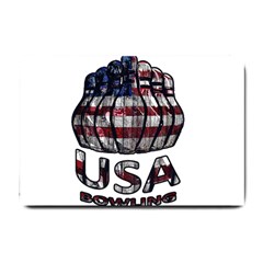 Usa Bowling  Small Doormat  by Valentinaart