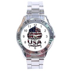 Usa Bowling  Stainless Steel Analogue Watch by Valentinaart