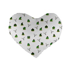 Cactus Pattern Standard 16  Premium Heart Shape Cushions by Valentinaart