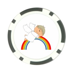 Angel Rainbow Cute Cartoon Angelic Poker Chip Card Guard by Nexatart