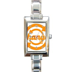 Think Switch Arrows Rethinking Rectangle Italian Charm Watch by Nexatart