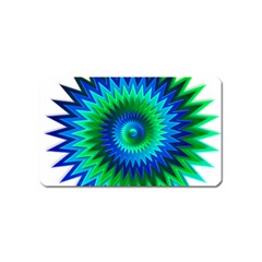 Star 3d Gradient Blue Green Magnet (name Card) by Nexatart