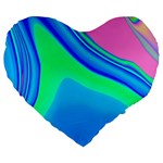 Aurora Color Rainbow Space Blue Sky Large 19  Premium Flano Heart Shape Cushions Front