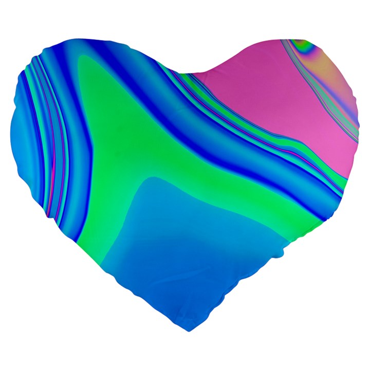 Aurora Color Rainbow Space Blue Sky Large 19  Premium Flano Heart Shape Cushions