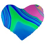 Aurora Color Rainbow Space Blue Sky Large 19  Premium Flano Heart Shape Cushions Back