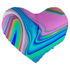 Aurora Color Rainbow Space Blue Sky Purple Yellow Green Pink Red Large 19  Premium Heart Shape Cushions by Mariart