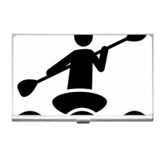 Cropped Kayak Graphic Race Paddle Black Water Sea Wave Beach Business Card Holders by Mariart