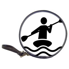 Cropped Kayak Graphic Race Paddle Black Water Sea Wave Beach Classic 20-cd Wallets by Mariart