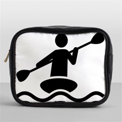 Cropped Kayak Graphic Race Paddle Black Water Sea Wave Beach Mini Toiletries Bags by Mariart