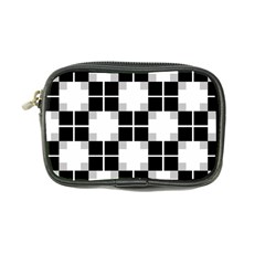 Plaid Black White Coin Purse by Mariart