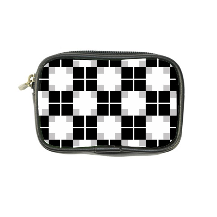 Plaid Black White Coin Purse