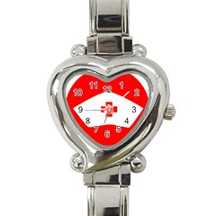 Tabla Laboral Sign Red White Heart Italian Charm Watch by Mariart