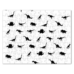 Dinosaurs Pattern Rectangular Jigsaw Puzzl by Valentinaart