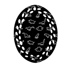 Dinosaurs Pattern Ornament (oval Filigree) by Valentinaart