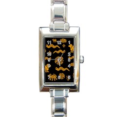 Aztecs Pattern Rectangle Italian Charm Watch by Valentinaart