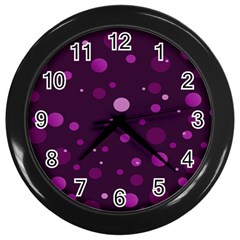 Decorative Dots Pattern Wall Clocks (black) by ValentinaDesign