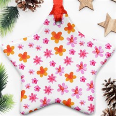 Watercolor Summer Flowers Pattern Ornament (star) by TastefulDesigns