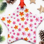 Watercolor Summer Flowers Pattern Ornament (Star) Front