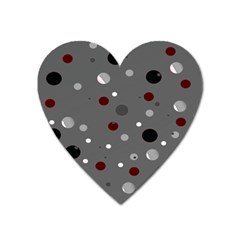 Decorative Dots Pattern Heart Magnet by ValentinaDesign