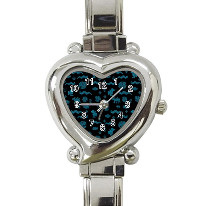 Aztecs pattern Heart Italian Charm Watch