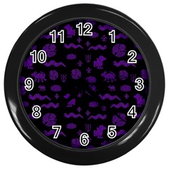 Aztecs Pattern Wall Clocks (black) by ValentinaDesign