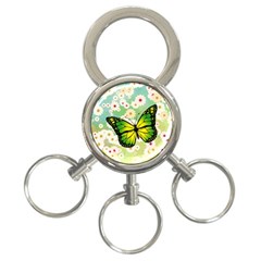 Green Butterfly 3-ring Key Chains by linceazul