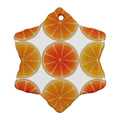 Orange Discs Orange Slices Fruit Snowflake Ornament (two Sides) by Nexatart