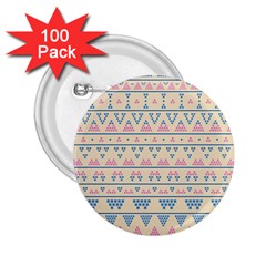 Blue And Pink Tribal Pattern 2 25  Buttons (100 Pack)  by berwies