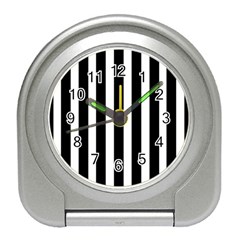 Black White Line Vertical Travel Alarm Clocks by Mariart