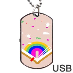 Books Rainboe Lamp Star Pink Dog Tag Usb Flash (two Sides) by Mariart