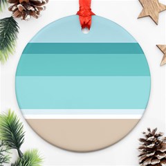 Dachis Beach Line Blue Water Round Ornament (two Sides) by Mariart