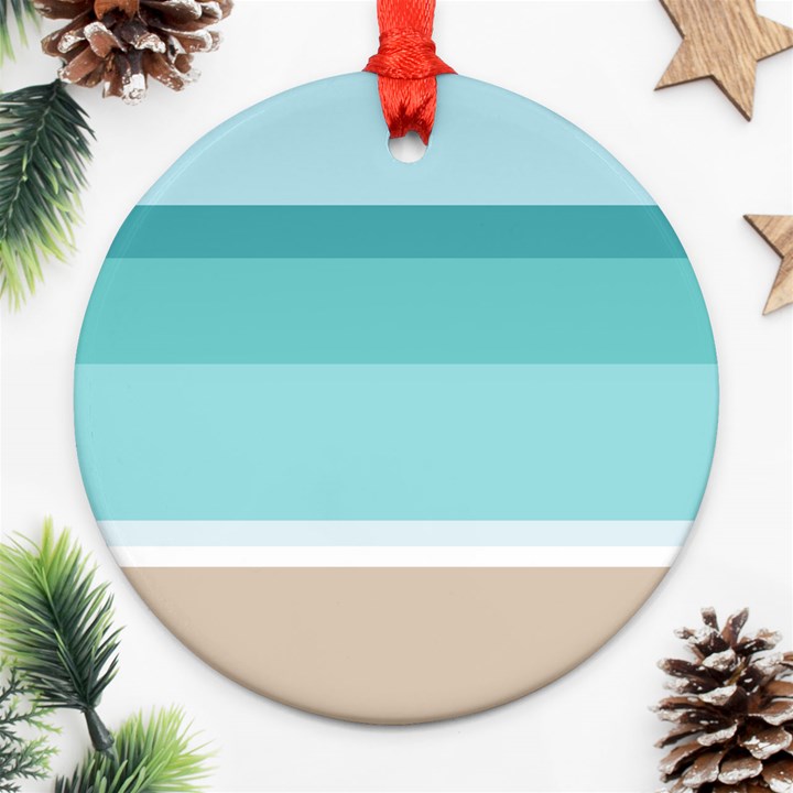 Dachis Beach Line Blue Water Round Ornament (Two Sides)