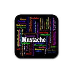 Mustache Rubber Square Coaster (4 Pack)  by Mariart