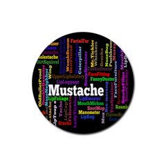 Mustache Rubber Round Coaster (4 Pack)  by Mariart